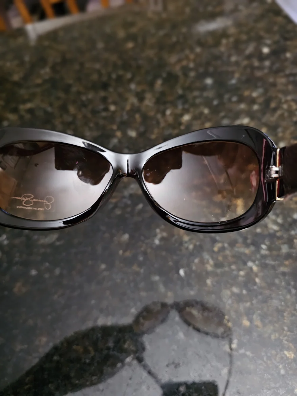 Jessica Simpson Burgundy Brown Gradient Oversized Sunglasses